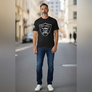 Grunt Style Infidel Logo Black Sz 3XL Graphic T-shirt Second Amendment Flag 1776